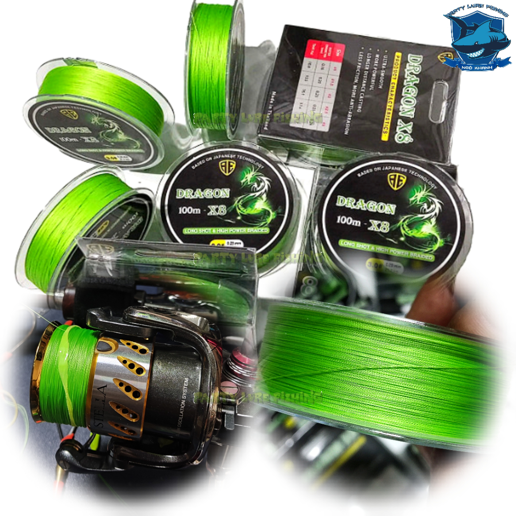 Dây PE Dragon X8 100m , PE Rồng Xanh Made In Thailand