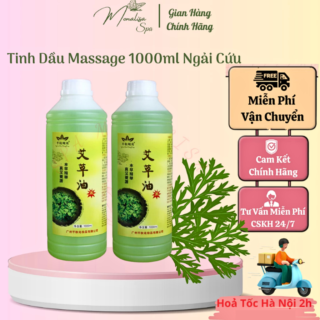 Tinh dầu massage body nóng chai 1000ml | Tinh ngải cứu massage body dùng cho dưỡng sinh,spa