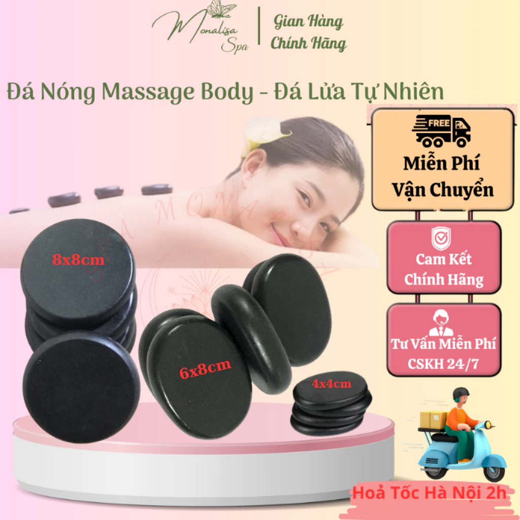 Đá Nóng, Đá Massage Body Tròn 8x6cm ,Oval 8x8cm,Kẹp Chân 3x4cm Đả Thông Kinh Lạc Dưỡng Sinh