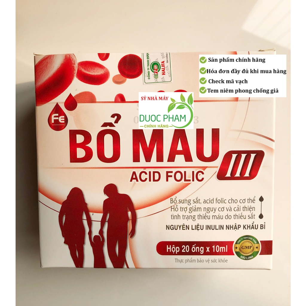 Combo 10 hộp siro bổ máu Mum folic FE bổ sung sắt cho người Thiếu máu hộp 20 ống