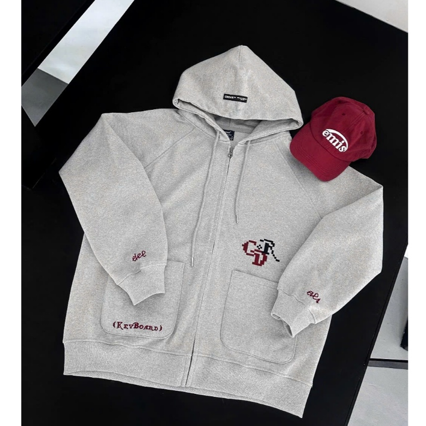 Áo Khoác Hoodie Zip Keyboard Cinder Khoá Kéo Nỉ Bông Dầy Dặn, Áo Khoác Hoodie Zip Form Rộng Unisex N