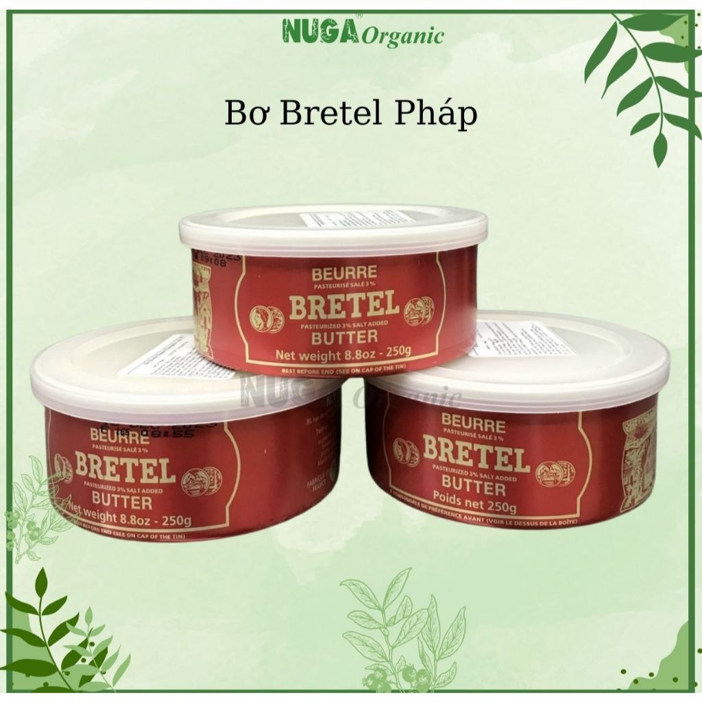 Bơ Đồng Tiền Pháp Beurre Bretel - 250gr - Độ mặn 3%