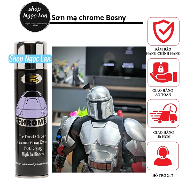 Hỏa tốc- Sơn xịt mạ Crom ( chrome) Bosny
