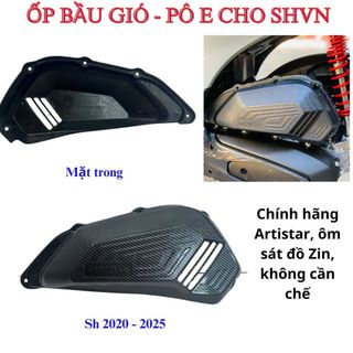 Bầu Gió (Pô E) Sh 2025, 2024 - 2020, 2017 - 2019, Sh 2012 - 2016 Sơn Airbush, Vân Carbon Nhựa ABS