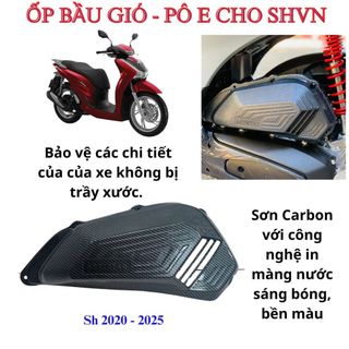 Bầu Gió (Pô E) Sh 2025, 2024 - 2020, 2017 - 2019, Sh 2012 - 2016 Sơn Airbush, Vân Carbon Nhựa ABS