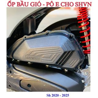 Bầu Gió (Pô E) Sh 2025, 2024 - 2020, 2017 - 2019, Sh 2012 - 2016 Sơn Airbush, Vân Carbon Nhựa ABS