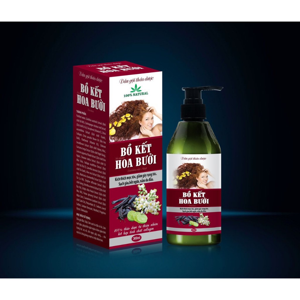 Dầu gội bồ kết hoa bưởi, mượt tóc, giảm stress, sạch gàu (mẫu mới)