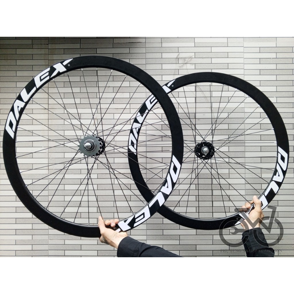 Bộ bánh xe đạp FixedGear cao 4cm-Đùm BẠC ĐẠN tặng kèm líp