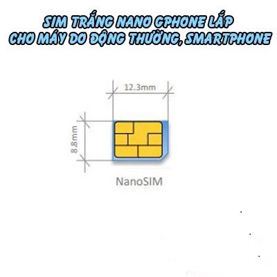 Sim trắng Nano Gphone lắp máy di động thường, smartphone