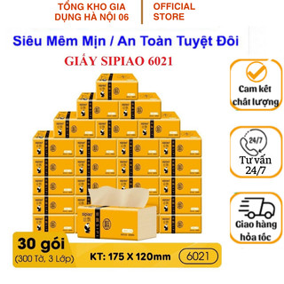  Thùng 30 gói giấy ăn gấu trúc sipiao nội địa trung 6021 mỗi hộp có 300 tờ khăn giấy 3 lớp 