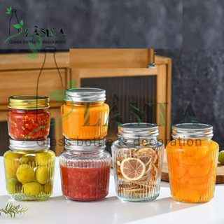 Hủ Mứt Sọc Thuỷ Tinh Chuyên Đựng Gia Vị Mứt Trái Cây