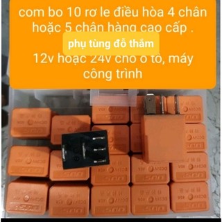 com bo 10 rơ le  5 chân ,4 chân 40a ( BÉ MÀU CAM XỊN UUS)
