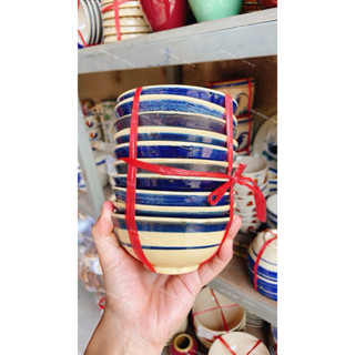 Bộ 10 Cái Chén Gốm Chỉ Xanh Ăn Cơm Size 10.5cm - Gốm Xưa Lái Thiêu Cho Người Hoài Niệm