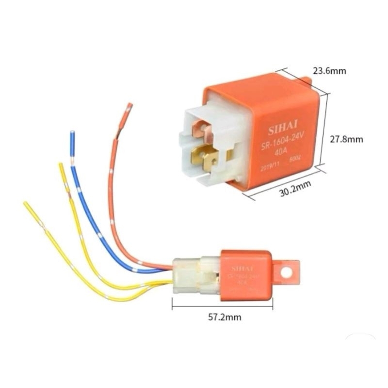 rơ le 4 chân kèm rắc cao cấp CHÍNH HÃNG SIHAI 12v 24v - 40a chân song song