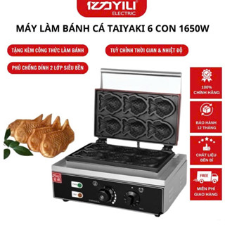 Máy làm bánh cá công nghiệp C6. Máy nướng bánh cá Taiyaki 2 mặt 6 Con hàng chính hãng bảo hành 12 tháng