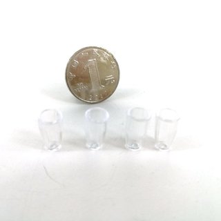 Bộ 4 cốc nước mini trang trí bằng nhựa trong suốt, trang trí nhà búp bê tỷ lệ 1:12, DOLLHOUSE