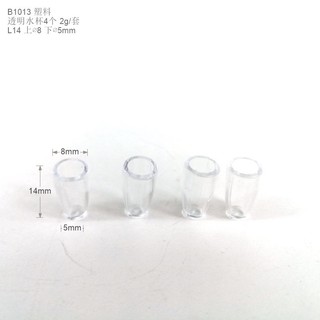 Bộ 4 cốc nước mini trang trí bằng nhựa trong suốt, trang trí nhà búp bê tỷ lệ 1:12, DOLLHOUSE