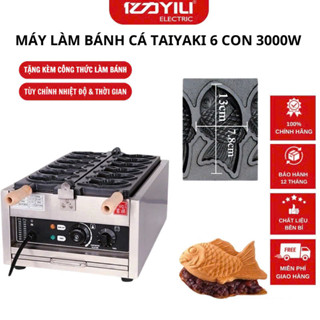 Máy làm bánh cá Taiyaki 6 con cỡ lớn dùng điện CNN6. Máy nướng bánh công nghiệp công suất 3000W - Bảo hành 12 tháng