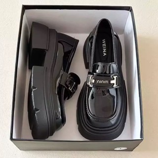 HÀNG QC giày nữ da búp bê Mary JaneLolita RETRO Đế da mềm đế êm A02 thời trang Độn đế Phóng khoáng Bảnh bao Bền MINMIN