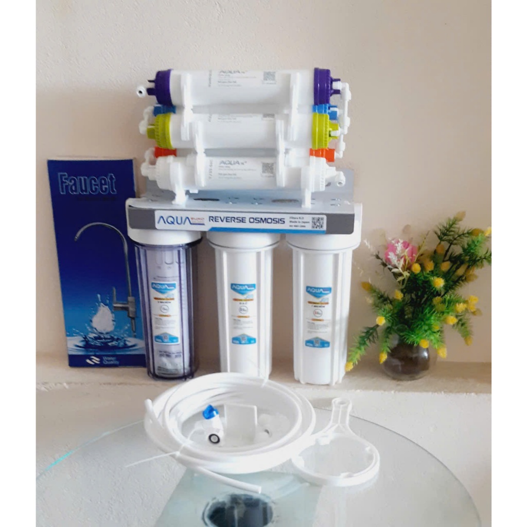 Bộ lọc nano không dùng điện , không nước thải 8 cấp ( đầy đủ vòi, tay mở, van cấp nước , lõi lọc )