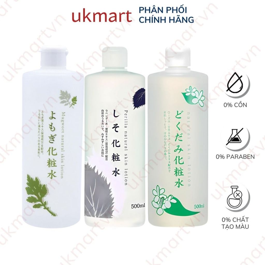 Nước Hoa Hồng Dokudami Chiết Xuất Từ Lá Diếp Cá 500ml Kháng Khuẩn Kháng Mụn Cấp Ẩm