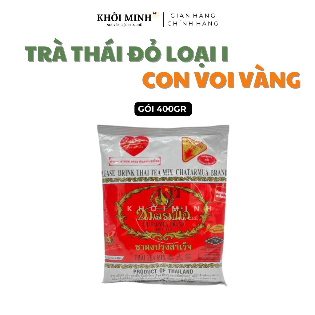 Trà Thái Đỏ 400g Con Voi Vàng Chuẩn Loại 1