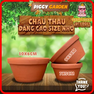 Chậu đất nung trồng cây sen đá, xương rồng, mini để bàn - Thau size nhỏ Miệng 7-10 cm x Cao 5-6 cm