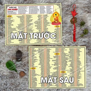 Tờ Thần Chú Lăng Nghiêm 30x41cm in 2 mặt + cán màng nilông 2 mặt bằng giấy couche 250 dày dặn