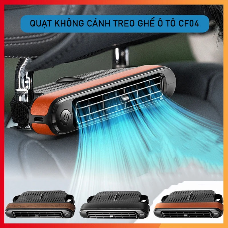 Quạt Không Cánh Treo Ghế Ô Tô CF04 Làm Mát Nhanh, Điều Hòa Không Khí