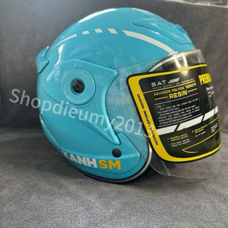 Mũ bảo hiểm 3⁄4 và 1/2 xanh sm hàng đẹp