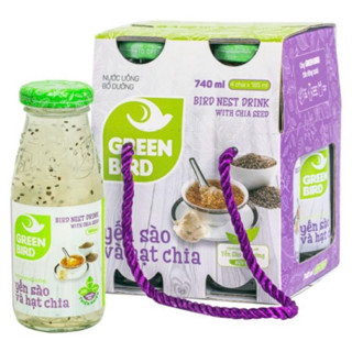 Lốc 4 chai Yến sào Và Hạt Chia (6 chai x 185ml) - Nutrienst
