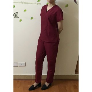 Đồng phục Spa, đồng phục thẩm mỹ -[ Màu đỏ đô ]-
