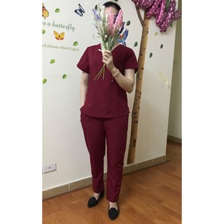 Đồng phục Spa, đồng phục thẩm mỹ -[ Màu đỏ đô ]-
