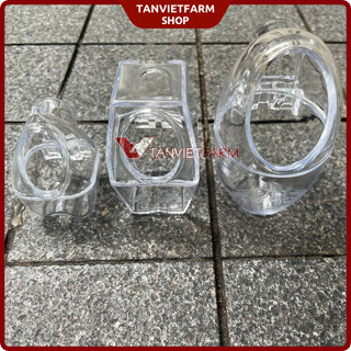  2 Cái | Cóng chống vẩy | Máng ăn cho chim Hút Mật Khuyên Chào Mào Yến | Hàng Việt Nam | Nhựa mica cao cấp 