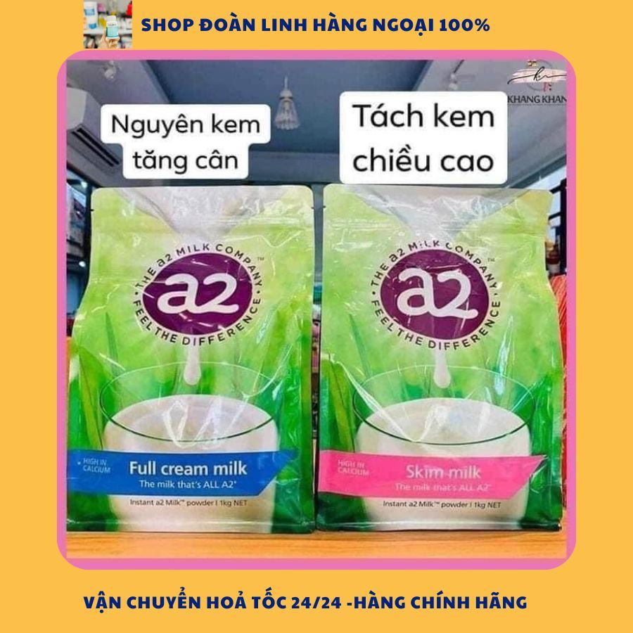 Sữa A2 nguyên kem, tách kem của Úc, Hàng Chuẩn Úc, Sữa A2 nguyên kem/tách kem 1kg - Úc