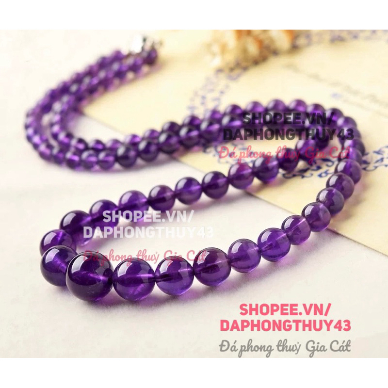 Vòng cổ đa thach anh 5A tím kiểm định