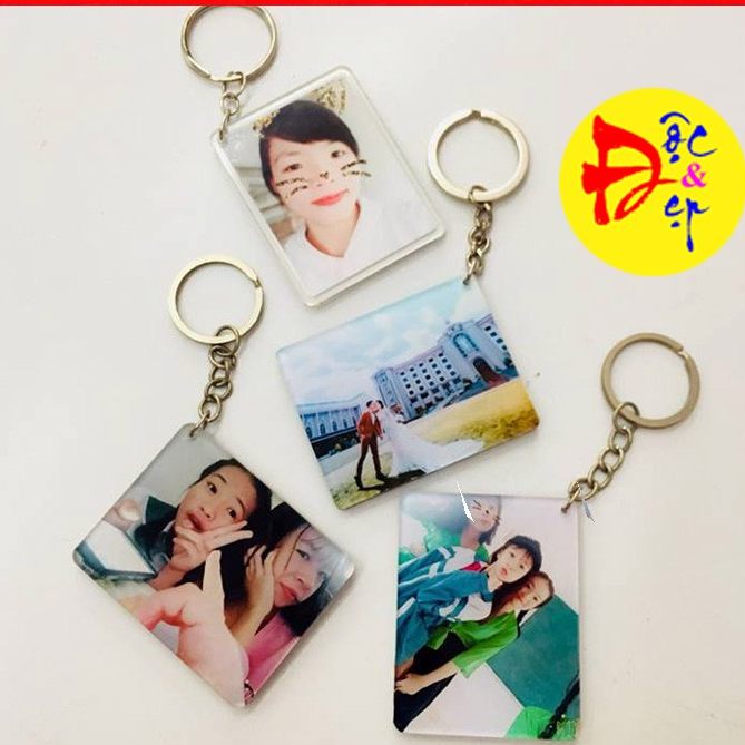 Móc khóa mica 2 mặt (In hình theo yêu cầu) Nhận in từ 3 cái.
