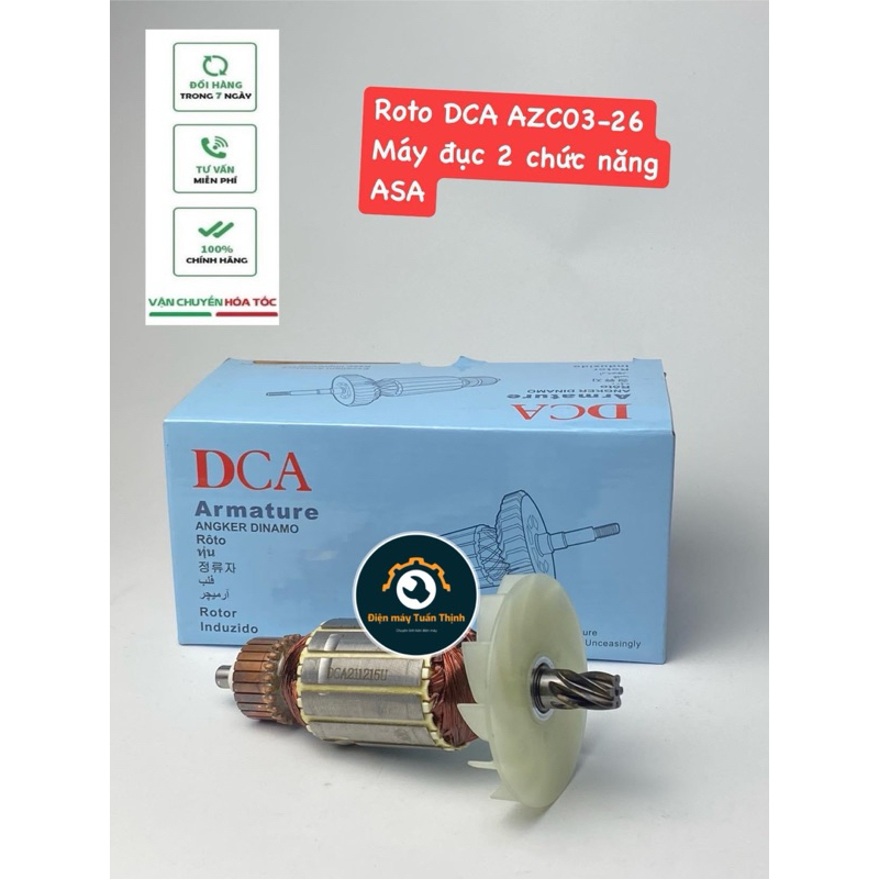 Roto máy khoan đục 2 chức năng 6 răng, Roto máy khoan đục 2 chức năng 14 ly DCA