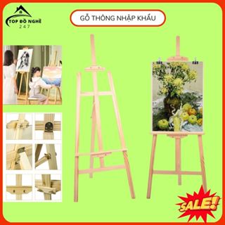 Giá vẽ tranh gỗ thông gấp gọn [HÀNG NHẬP KHẨU] Giá đỡ ảnh cưới, kệ trưng hình mẫu, kệ trưng menu