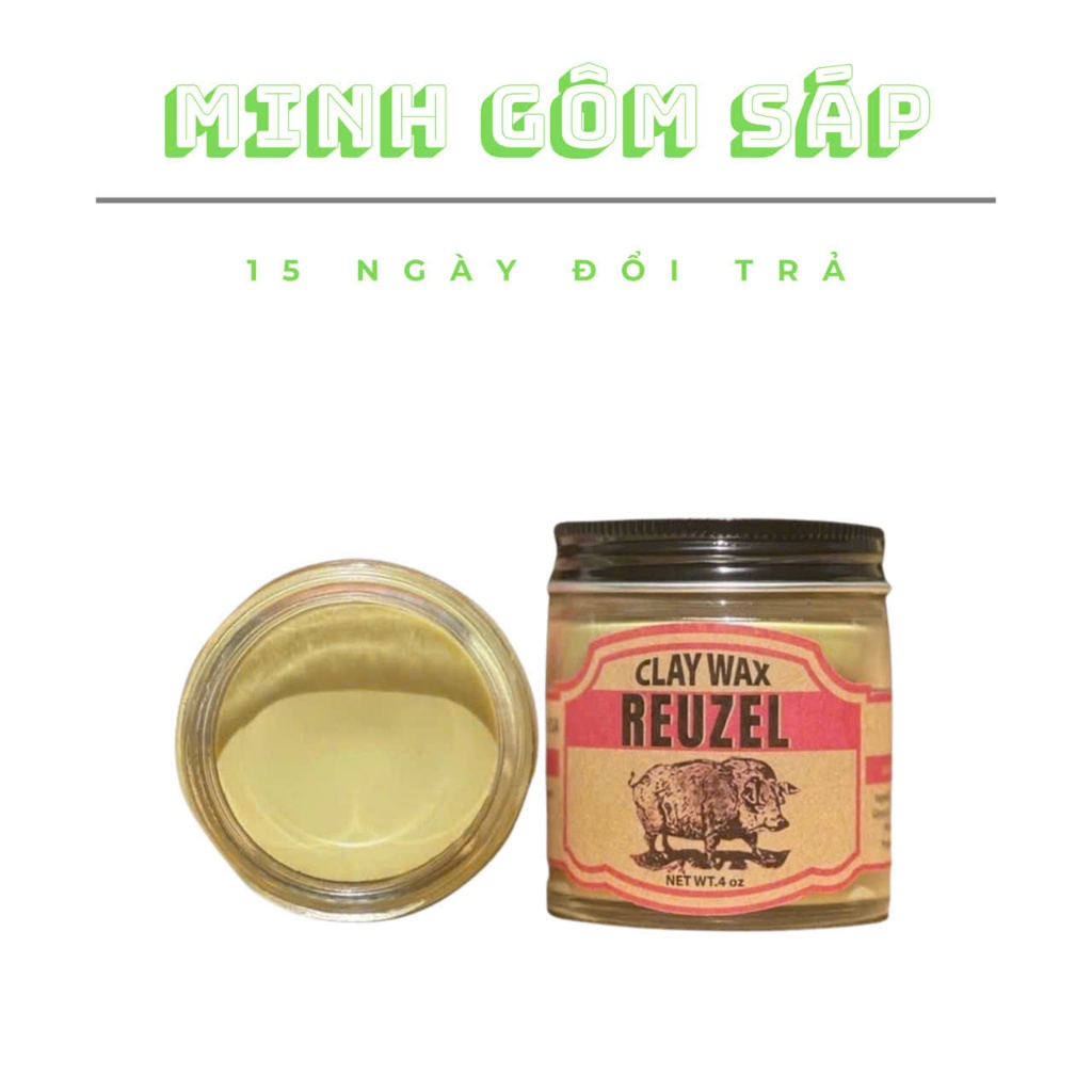 Sáp vuốt Tóc Nam THủy Tinh Lợn Hồng Mới Nhất Reuzel Clay Wax