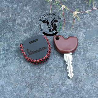Bao Da bọc ốp Chìa Khóa Vespa, Piaggio handmade da thật (chìa khoá DÀY)