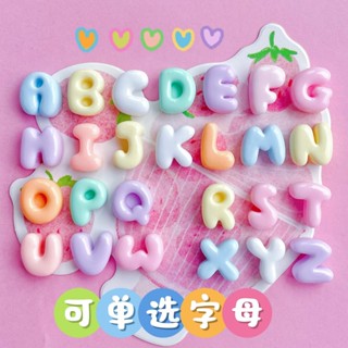 Charm chữ cái màu kẹo ngọt đáng yêu dùng làm đồ handmade H140 (có tặng kèm kèm miếng dán)