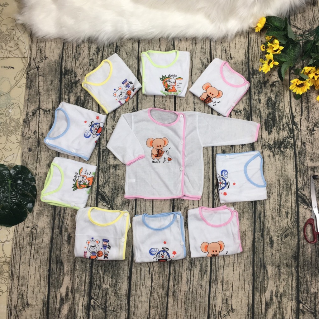 Áo sơ sinh dài tay RẺ ( Combo 10 áo)