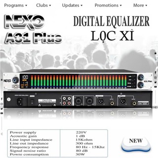 Lọc Xì Số Equalizer NEXO EQ-A31 PLUS , Căn Chỉnh Chi tiết Xử lý Âm Thanh Tốt, Dùng cho karaoke gia đình, phòng hát