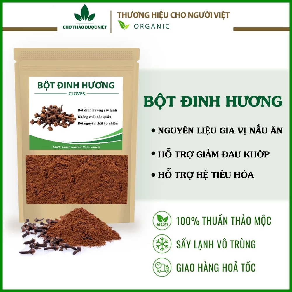 Bột đinh hương 100g, nguyên chất, thơm, mịn, bột gia vị tẩm ướp, nấu ăn - Chợ Thảo Dược Việt