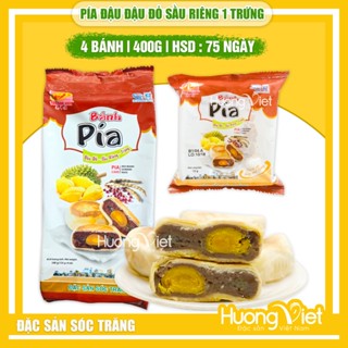 Bánh pía đậu đỏ sầu riêng trứng muối 540g, bánh pía Sóc Trăng Tân Huê Viên đậu đỏ 1 trứng [TÚI 4 BÁNH]