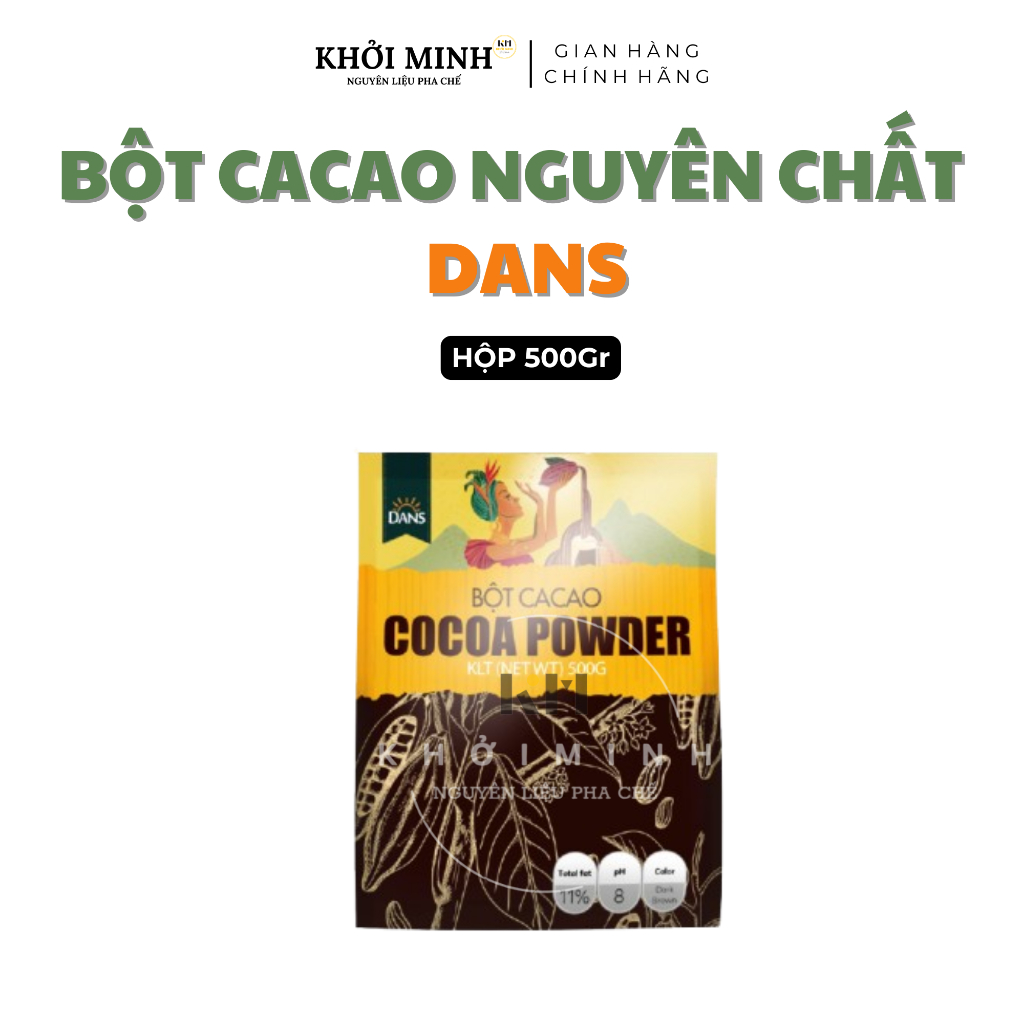 Bột Cacao Dans 500g Nguyên Chất