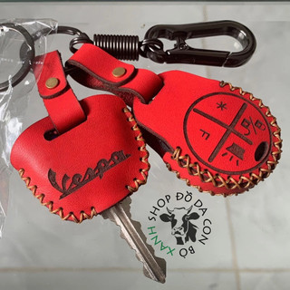 Bao da bọc ốp chìa Vespa, remote tìm xe handmade da thật
