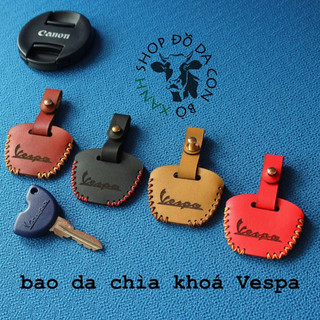 Bao da bọc ốp chìa Vespa, remote tìm xe handmade da thật