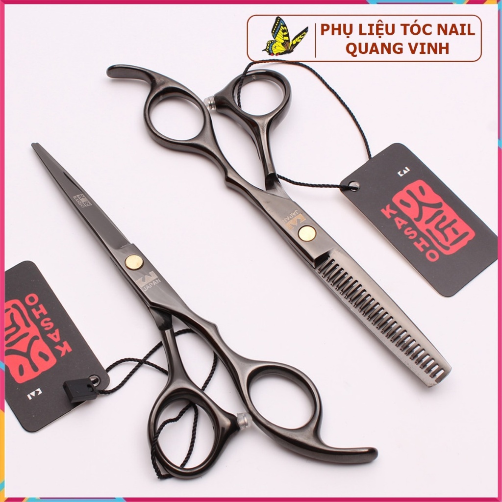 Bộ kéo cắt tóc kasho Japan HA 05 đen (kéo tay phải)